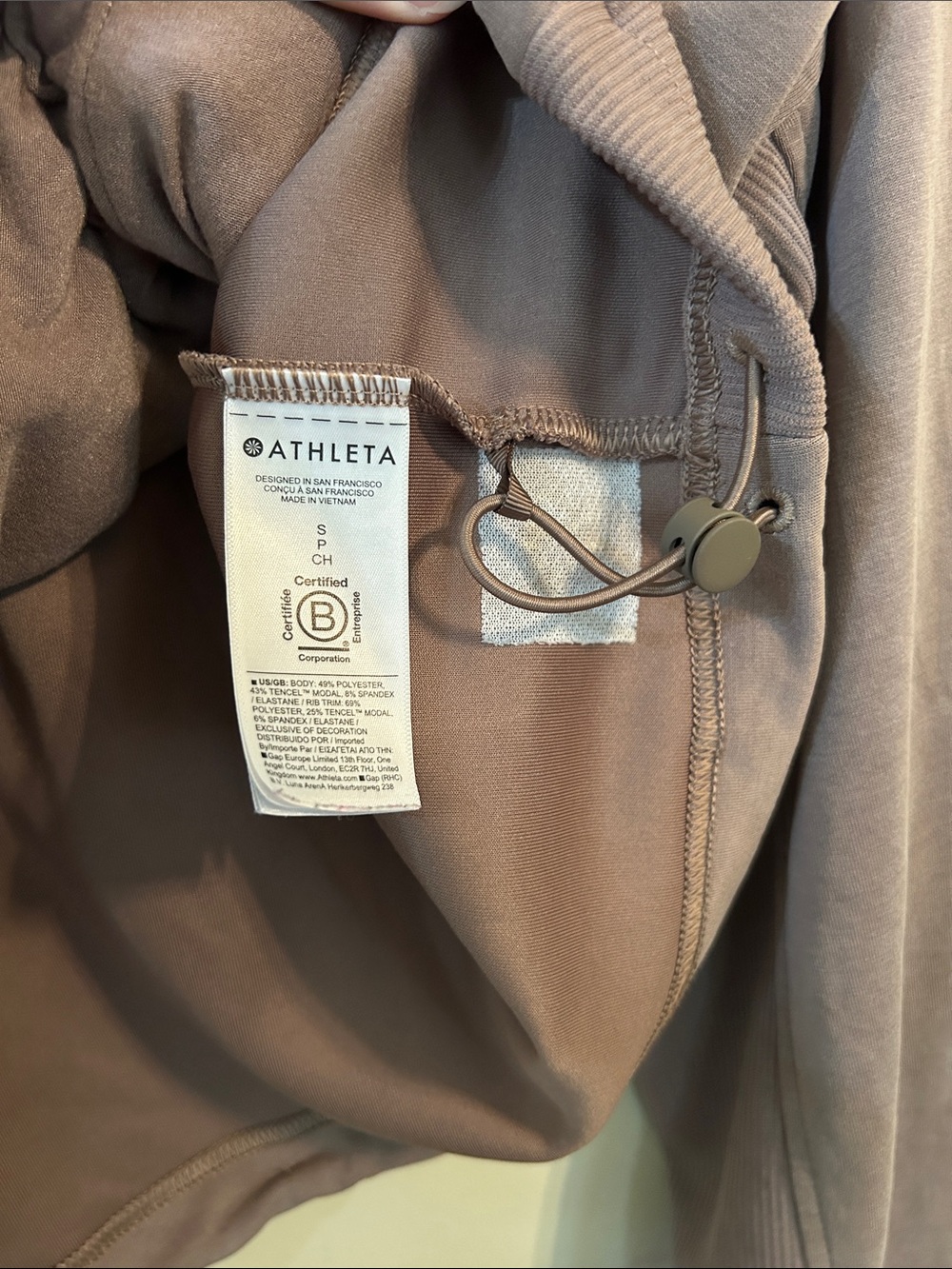 Athleta Seasoft Rib 1/4 Zip Popover Brown Size Small Suede Soft - Picture 5 of 7